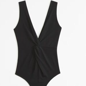 NWT NBW Abercrombie Black Twist Front Bodysuit